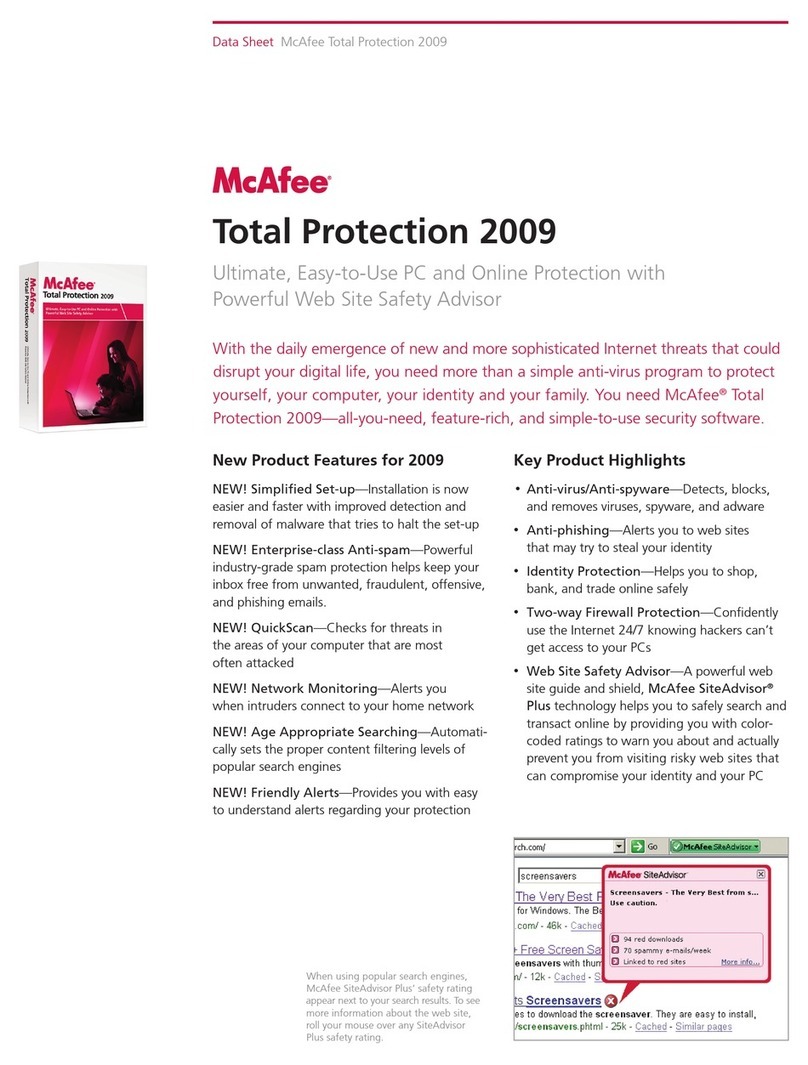 McAfee TOTAL PROTECTION 2009 User manual