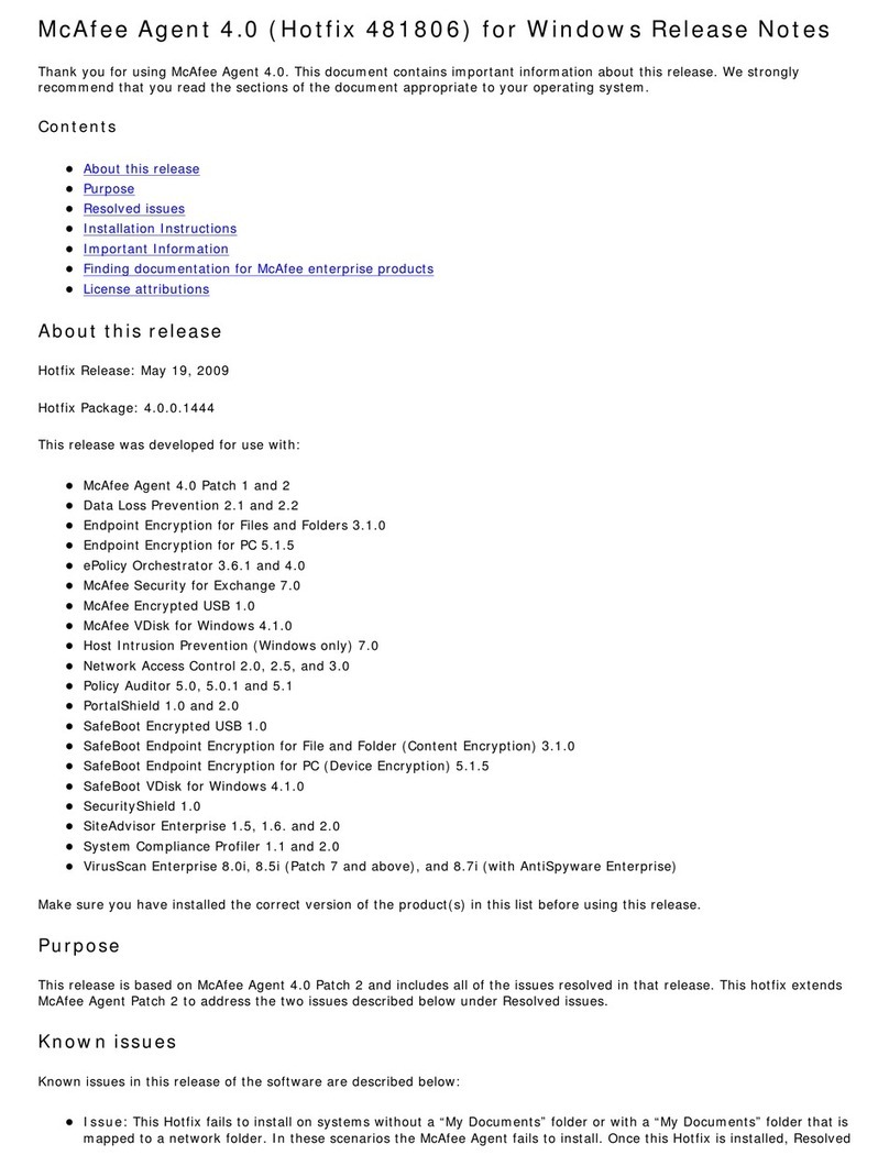 McAfee Agent 4.0 Instruction Manual