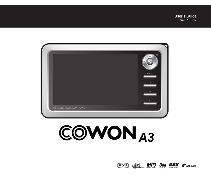 Cowon A3 - VERSION 1.6 User manual