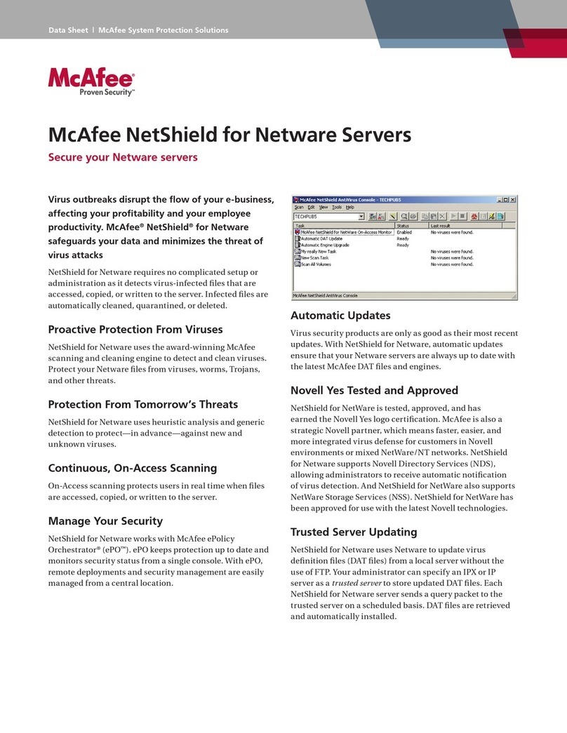 McAfee NETSHIELD - FOR NETWARE SERVERS datasheet