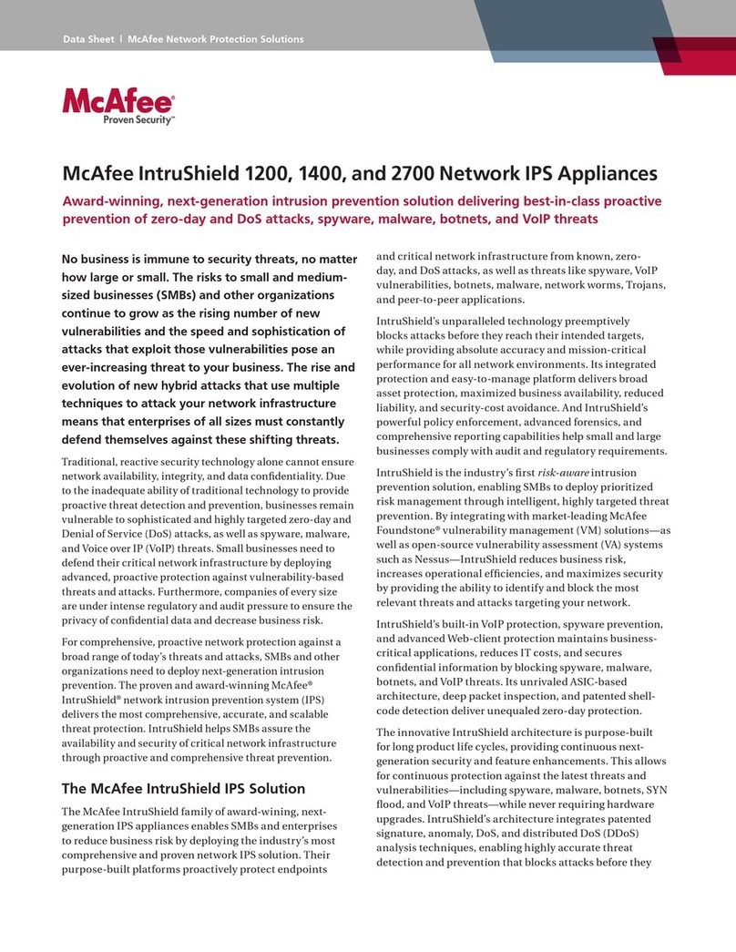 McAfee INTRUSHIELD 1400 User manual