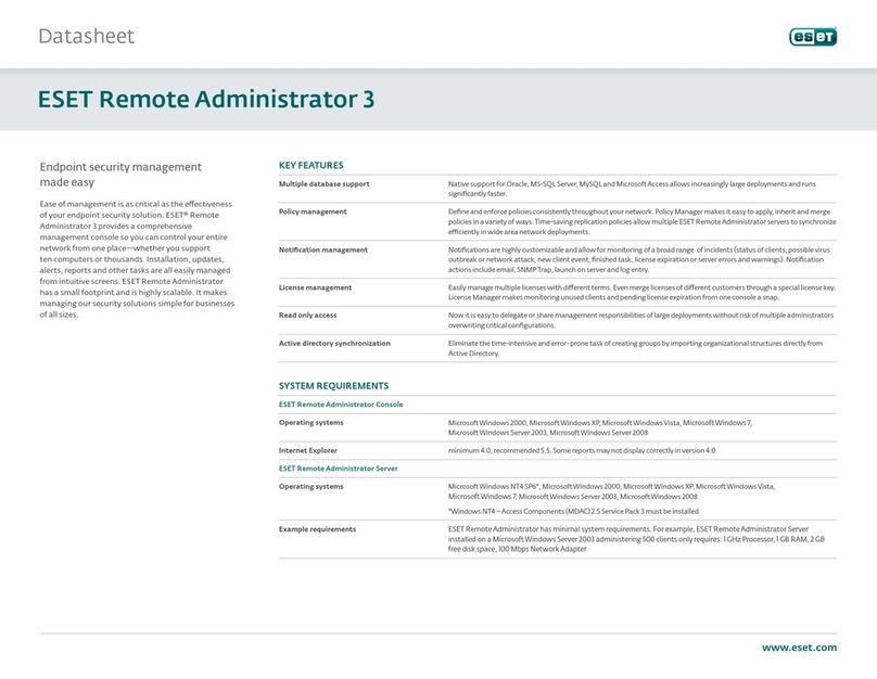 ESET REMOTE ADMINISTRATOR 3 User manual