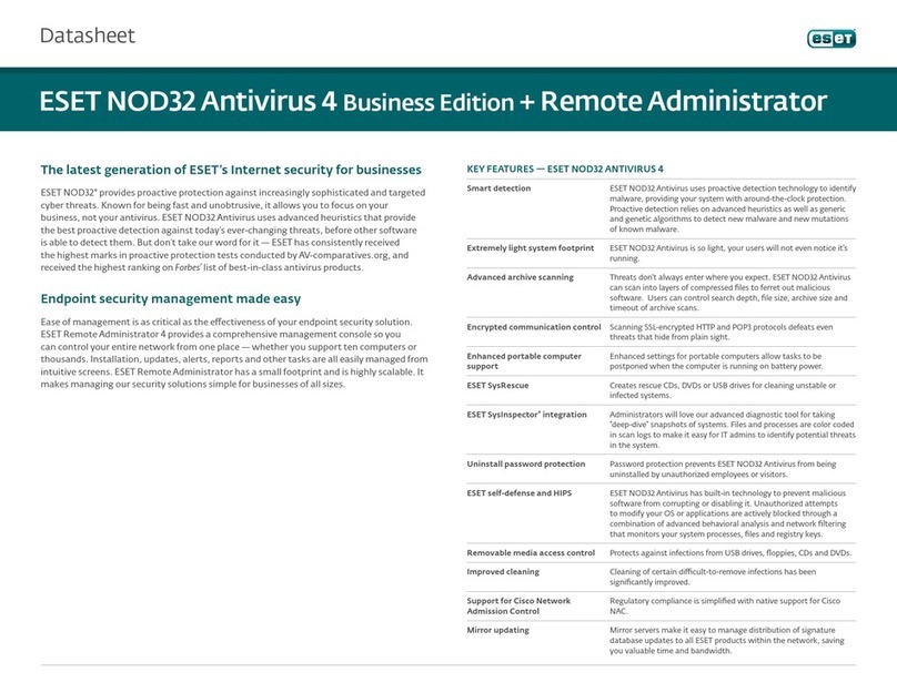 ESET NOD32 ANTIVIRUS - FOR KERIO datasheet