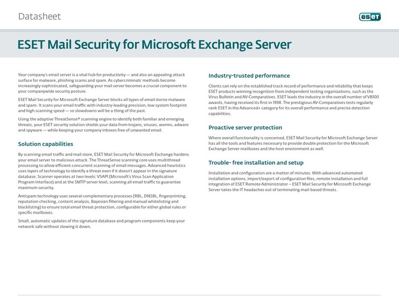 ESET MAIL SECURITY - FOR MICROSOFT EXCHANGE... datasheet
