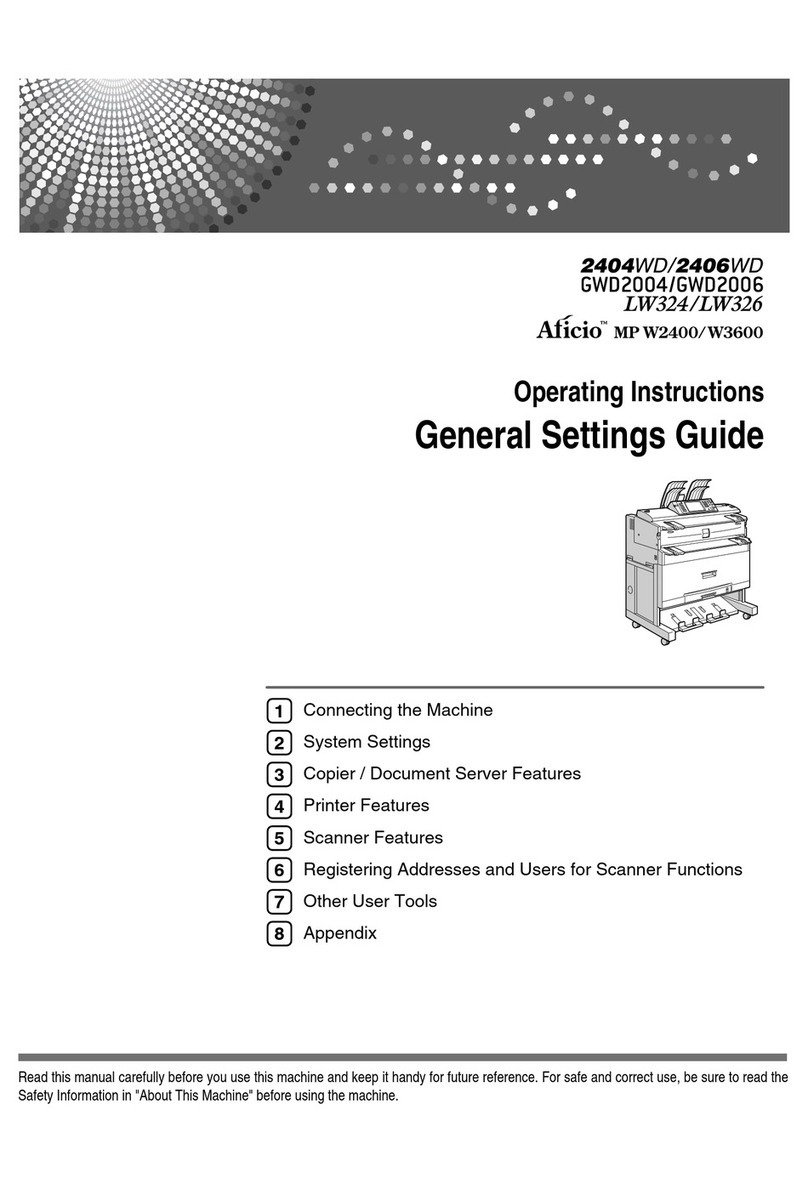 Ricoh Aficio MP W3600 User instructions