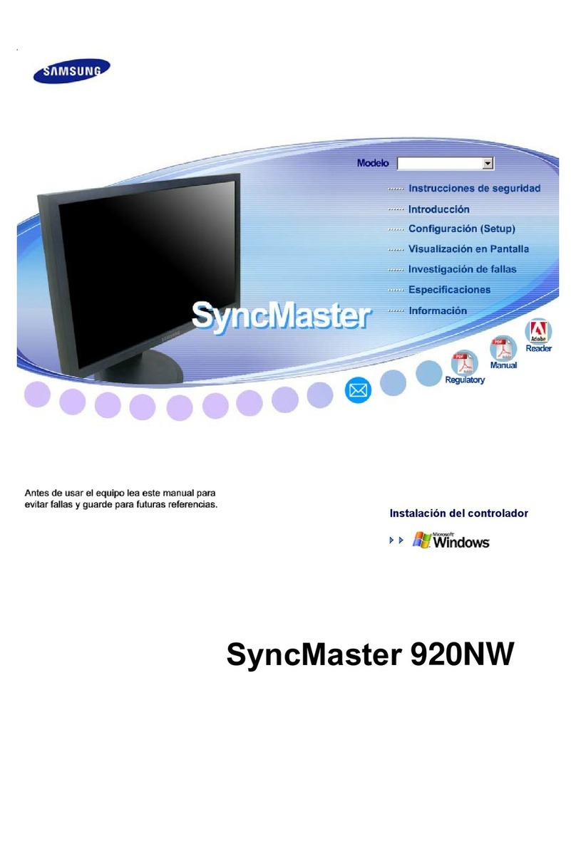 Samsung 920NW - SyncMaster - 19" LCD Monitor User manual