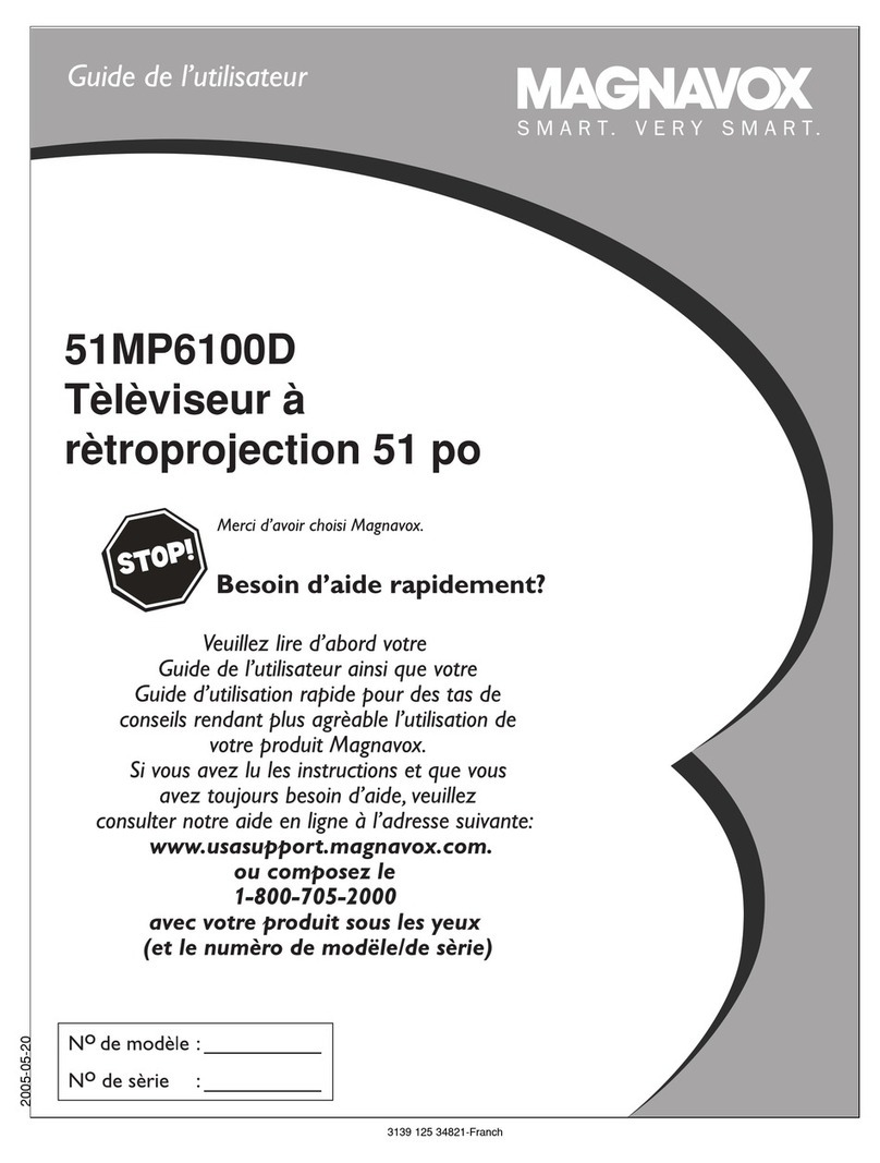 Magnavox 51MP6100D - 51" Widescreen Hd Ready Tv Quick start guide