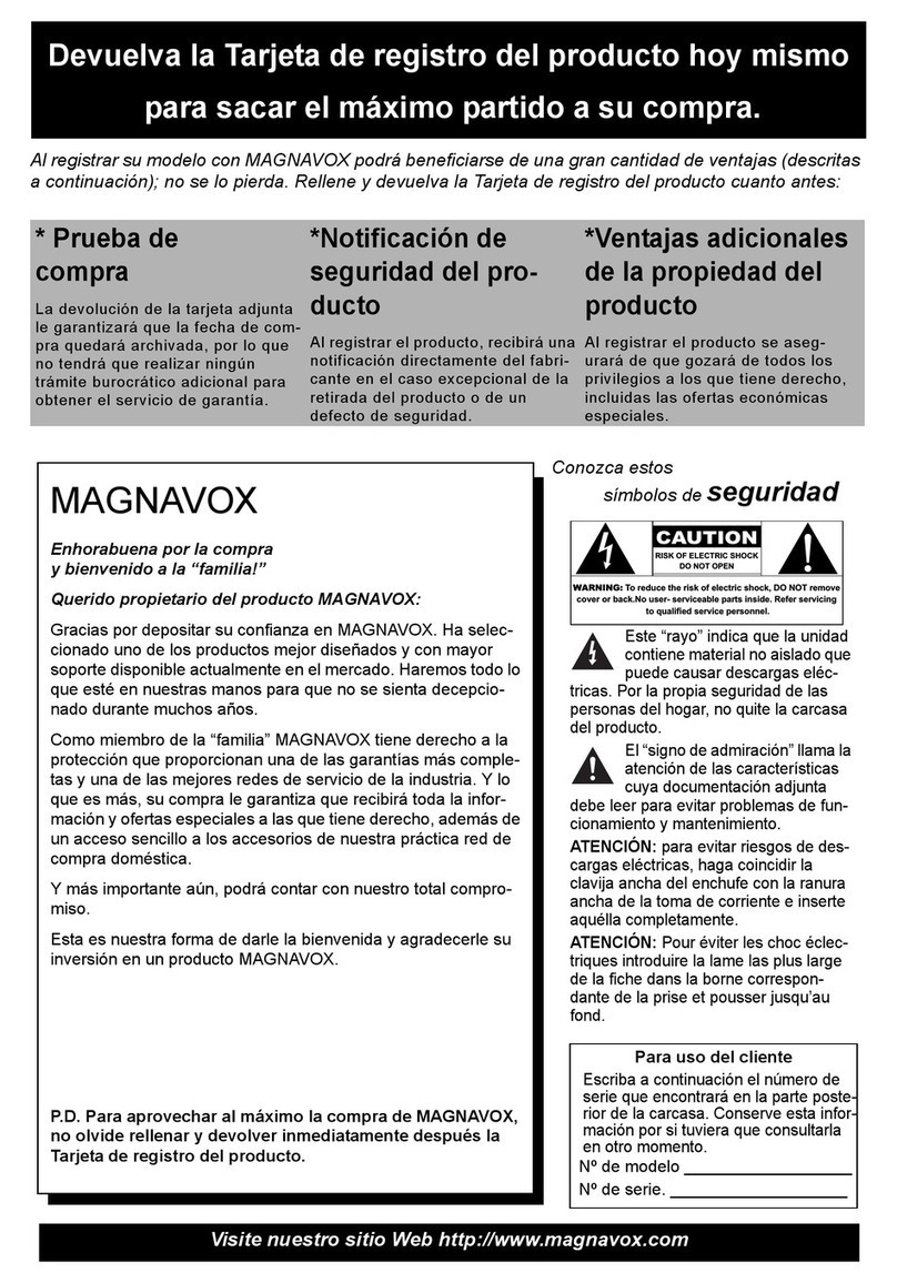 Magnavox 50ML8205D - 50" Hd Dlp™ Projection Tv User manual