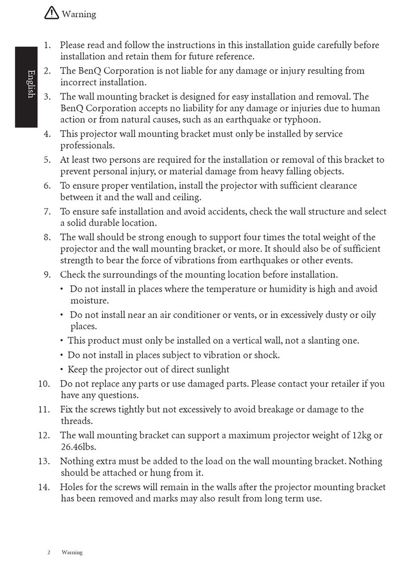 BenQ 0.3 Wall Mount-WM03G2 User manual