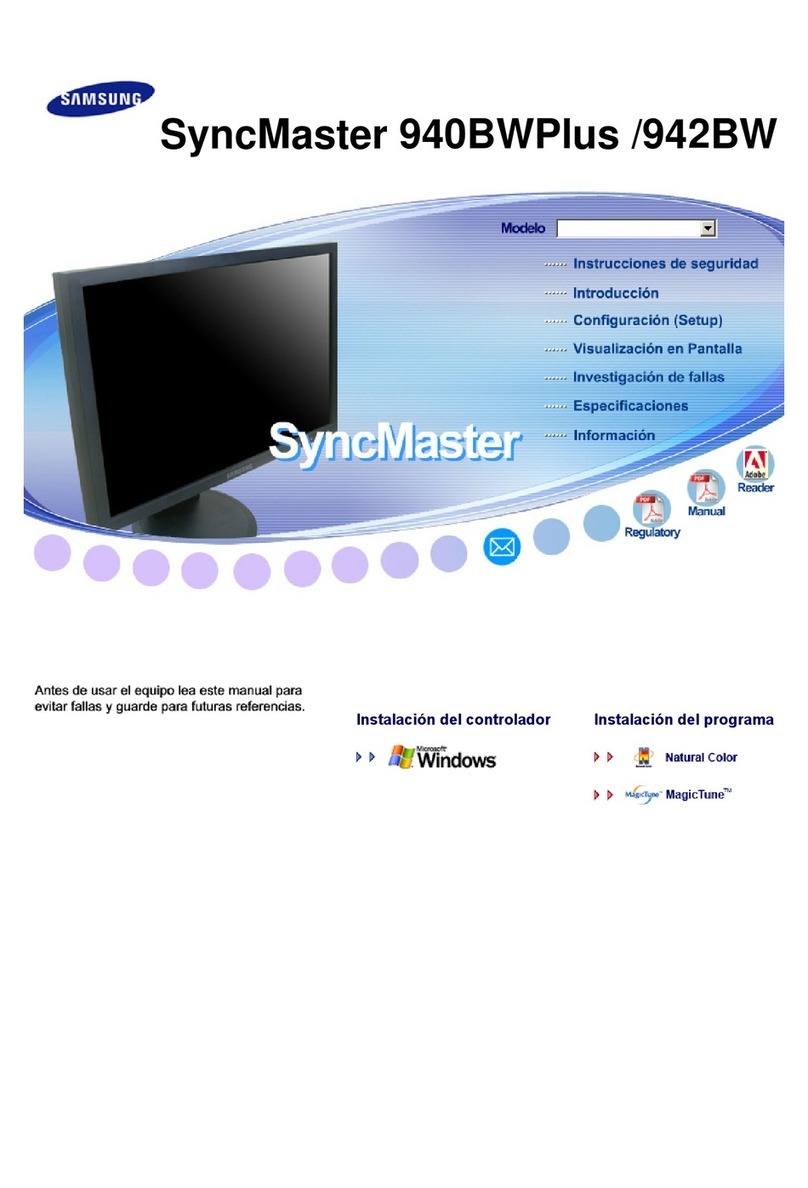Samsung 942BW - SyncMaster - 19" LCD Monitor User manual Samsung 942BW - SyncMaster - 19" LCD Monitor User manual