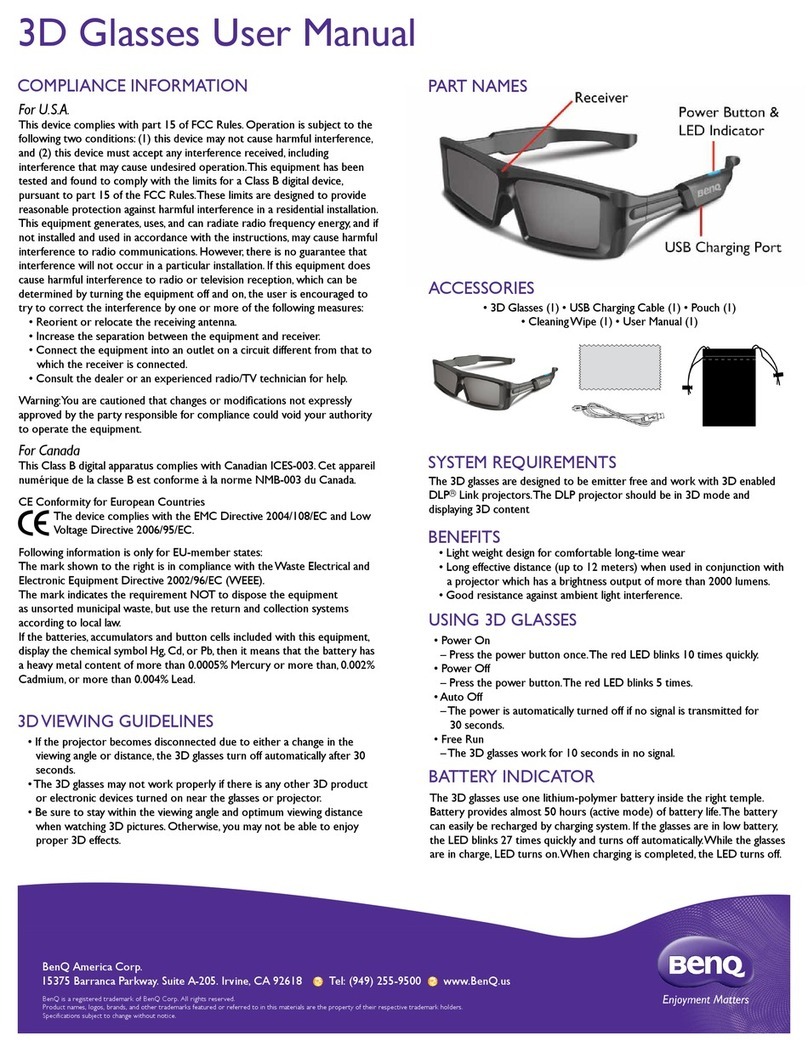 BenQ 3D Glasses 2 User manual