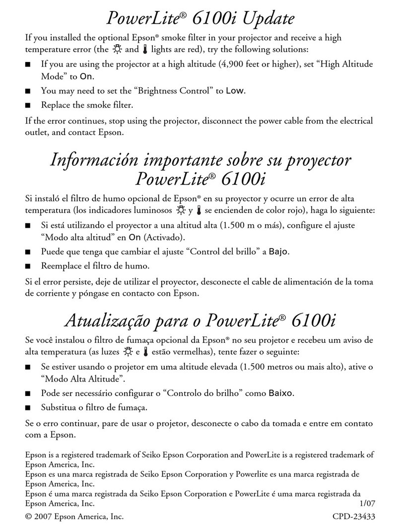 Epson 6100i - PowerLite XGA LCD Projector Owner's manual