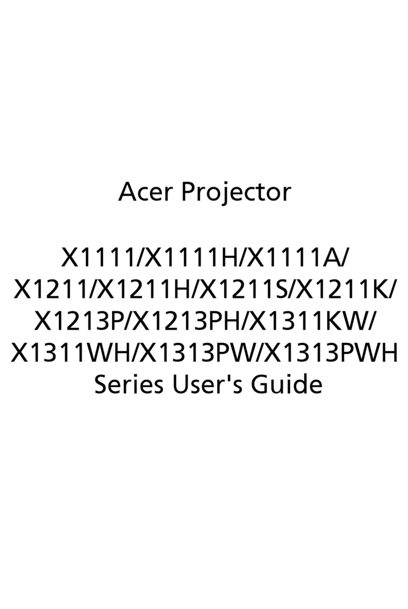 Acer X1311WH Series User manual Acer X1311WH Series User manual