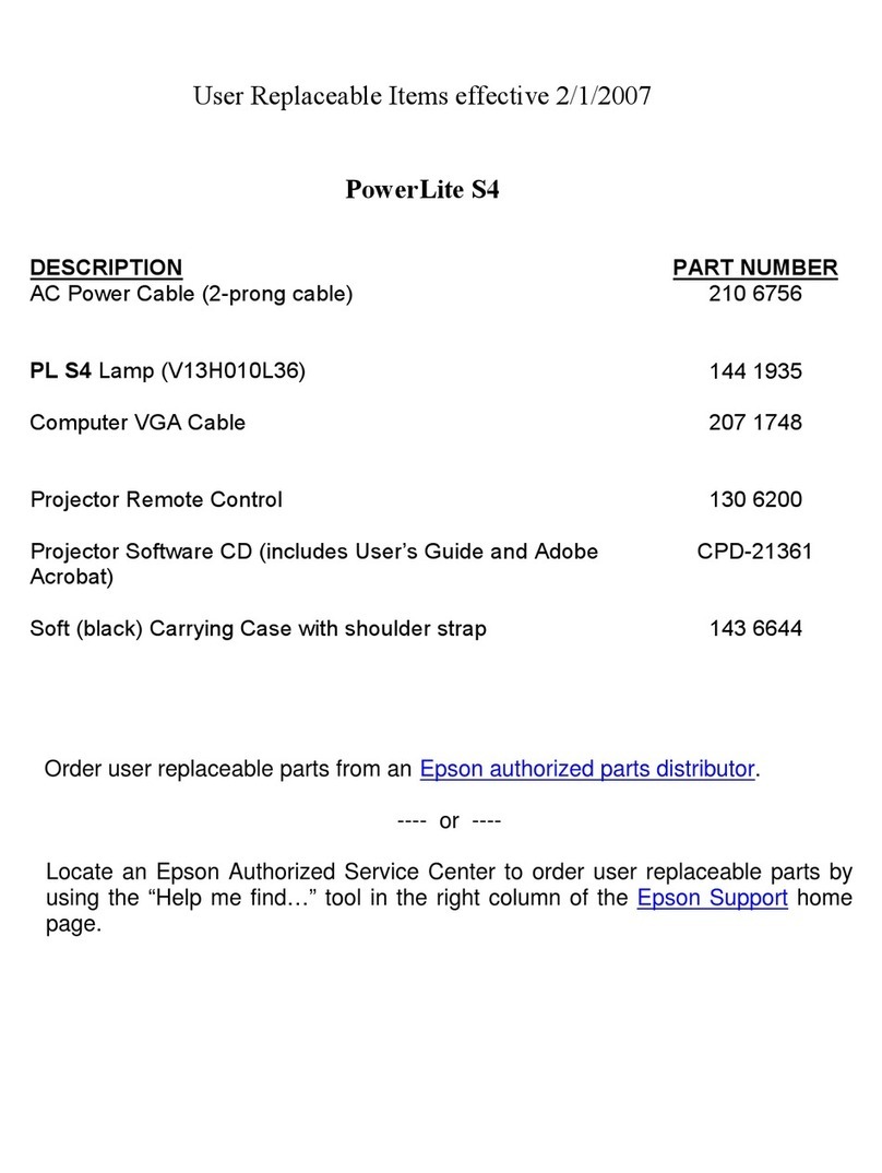 Epson 3LCD - PowerLite S4 Projector User manual