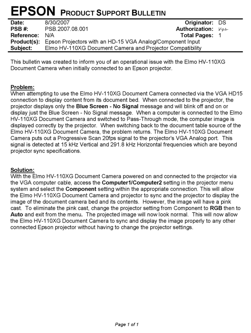 Epson 740c - PowerLite XGA LCD Projector Product support bulletin