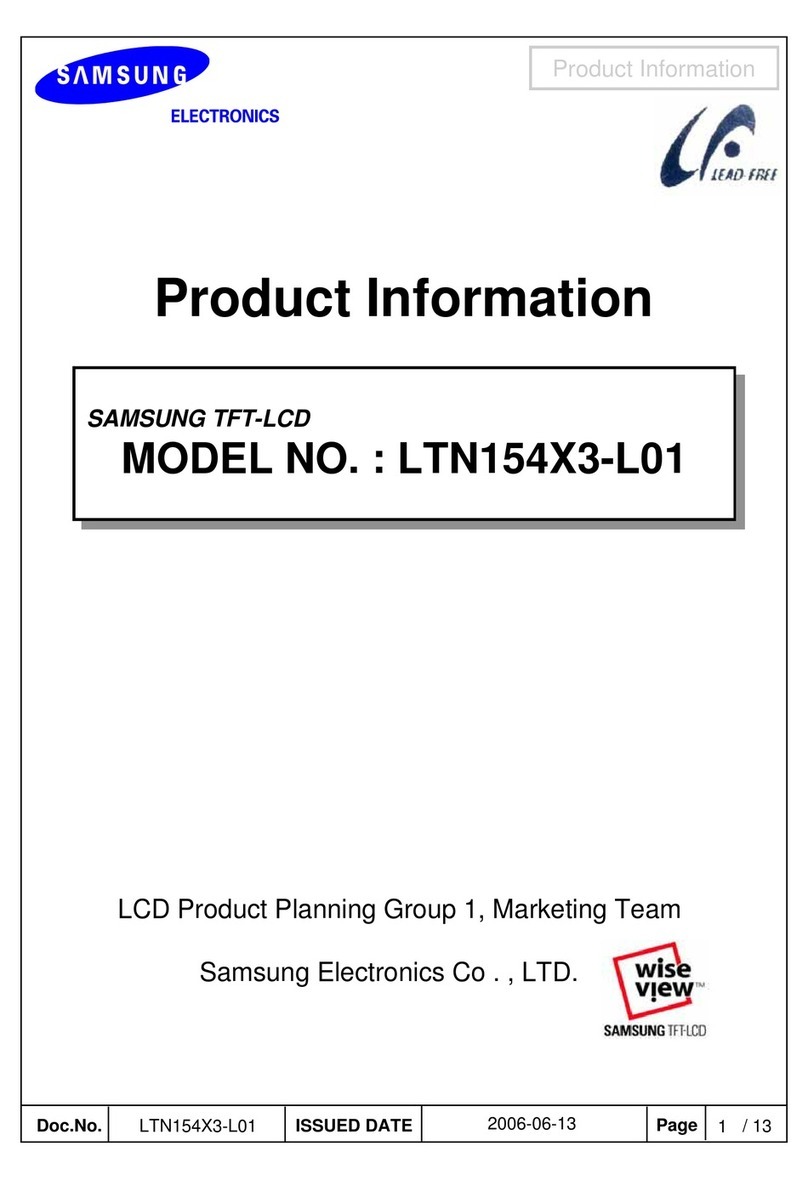 Samsung LTN154X3-L01 - 15.4 WXGA Laptop LCD Screen User manual