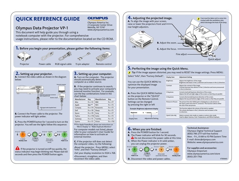 Olympus VP-1 - Data Projector - DLP User manual