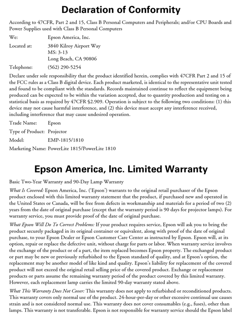 Epson 1810p - PowerLite XGA LCD Projector Reference guide