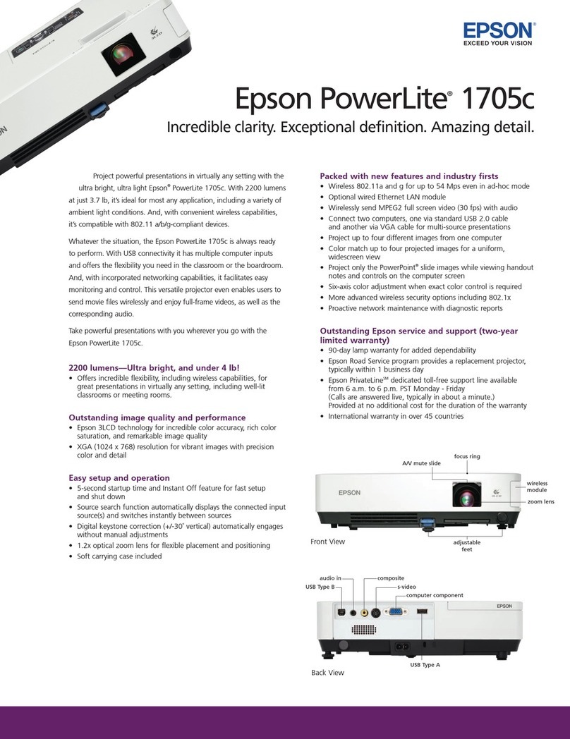 Epson 1705C - PowerLite XGA LCD Projector User manual