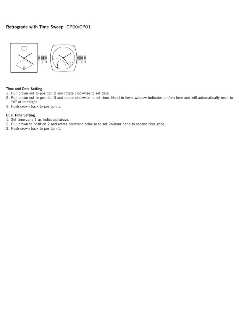 Fossil ANALOG GP00 RETROGRADE WITH TIME SWEEP User manual