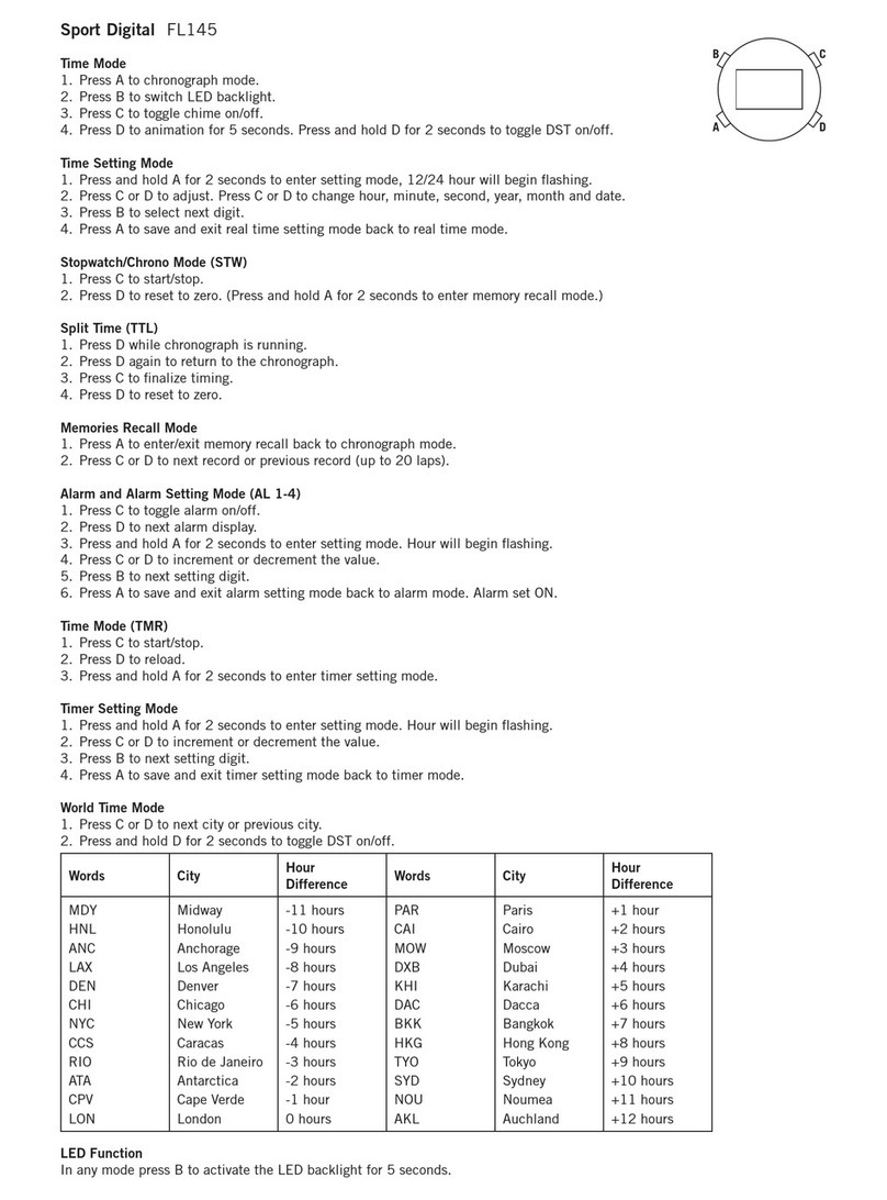 Fossil SPORT DIGITAL FL145 User manual