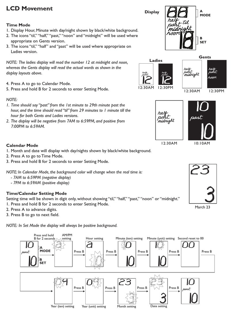 Fossil MISC GEHRY LCD MOVEMENT User manual Fossil MISC GEHRY LCD MOVEMENT User manual