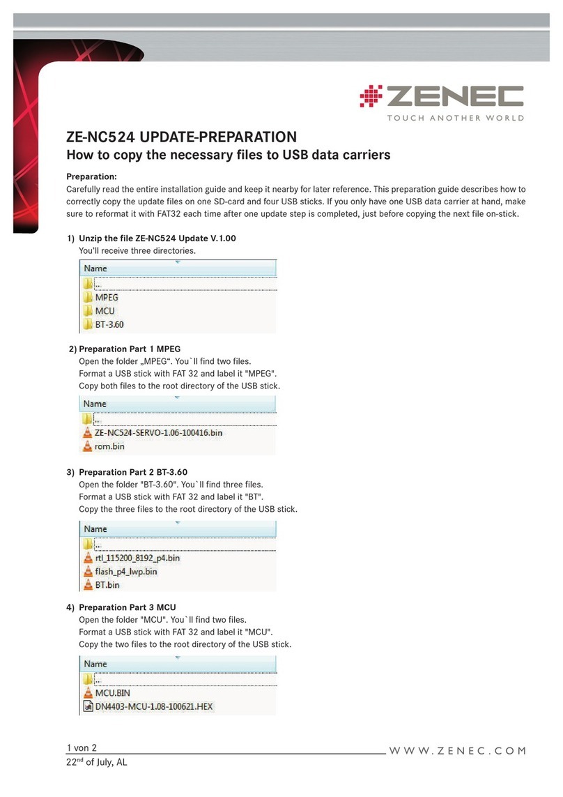 ZENEC ZE-NC524 Update guide