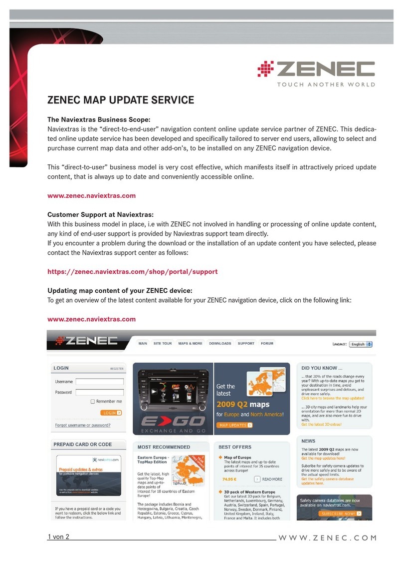 ZENEC E GO - MAP UPDATE SERVICE Update instructions