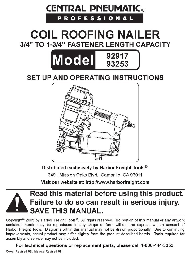 Central Pneumatic 92917 Set up and operating instructions Central Pneumatic 92917 Set up and operating instructions