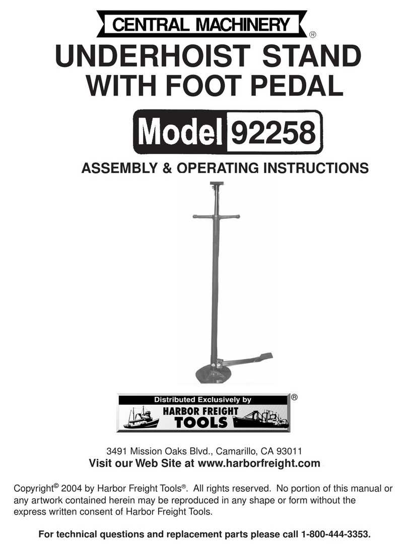 Central Machinery 92258 Assembly and operating instructions