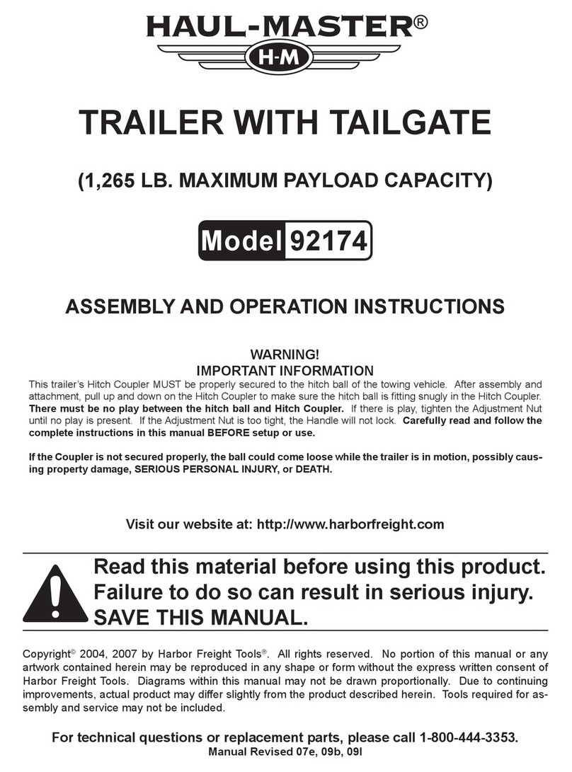 HAUL MASTER 92174 Assembly and operation instructions