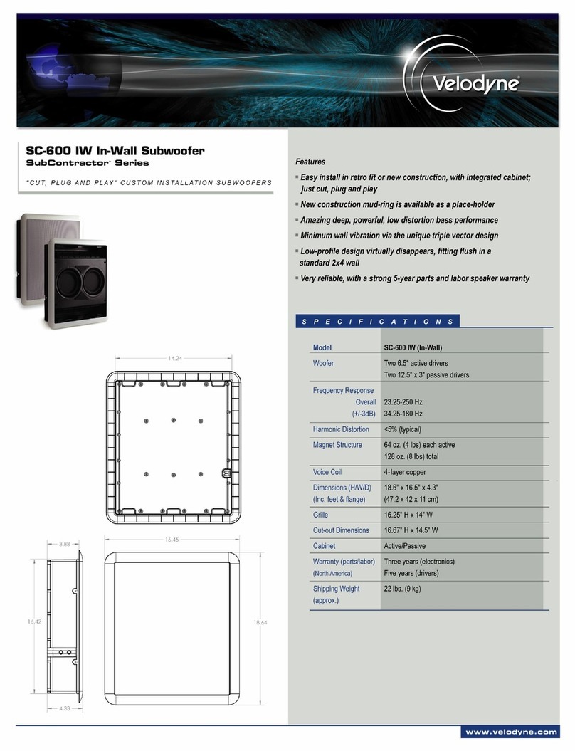 Velodyne SC-600 IW User manual