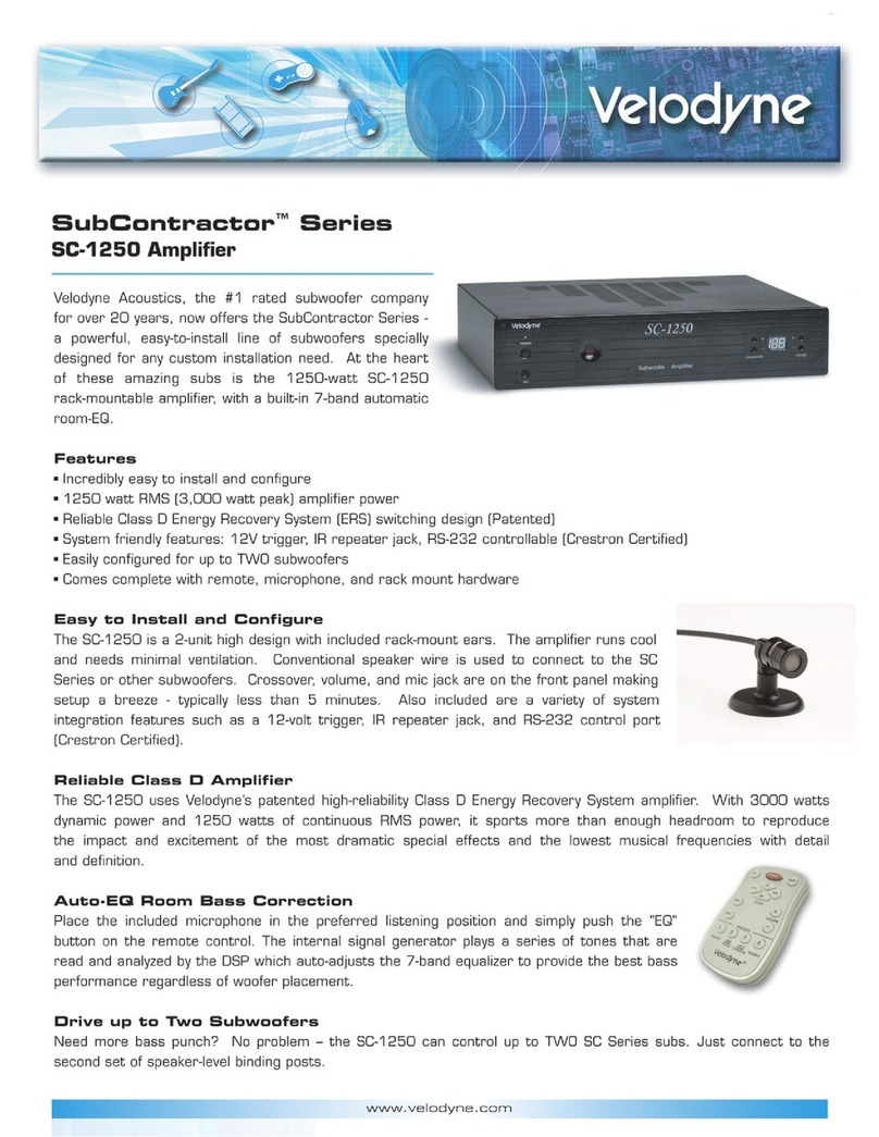 Velodyne SubContractor Series SC-1250 datasheet