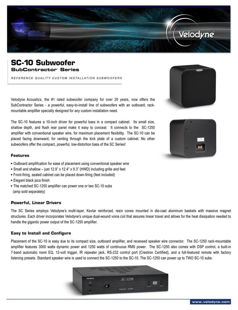 Velodyne SubContractor SC-10 Specifications