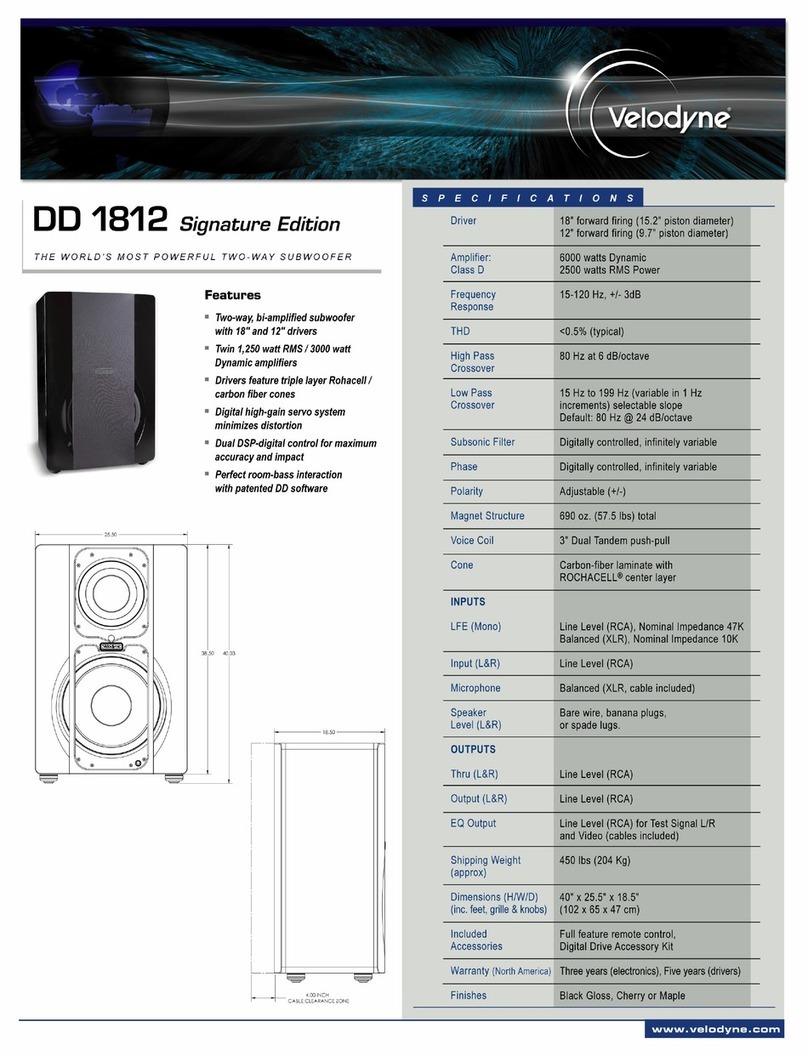 Velodyne DD 1812 SE datasheet