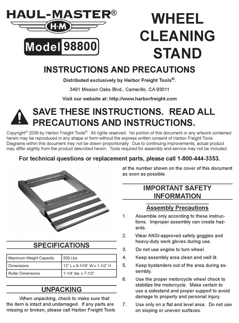 HAUL MASTER 98800 Instructions and precautions