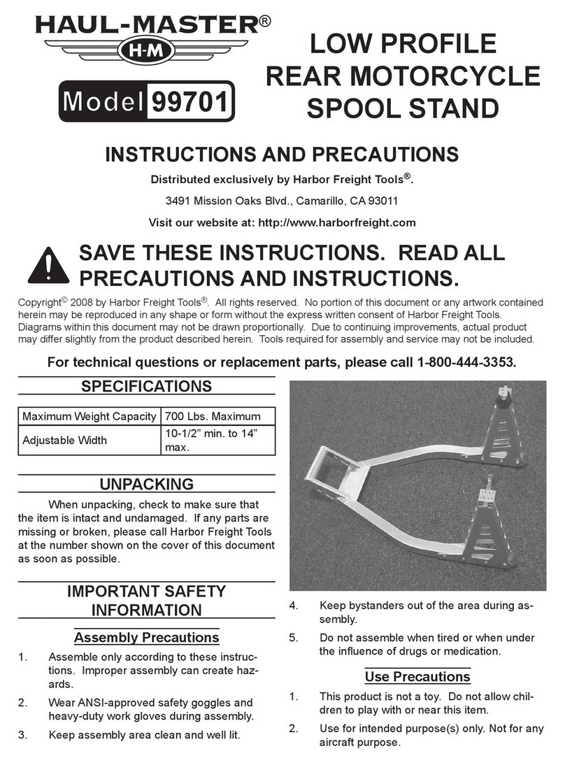 HAUL MASTER 99701 Instructions and precautions