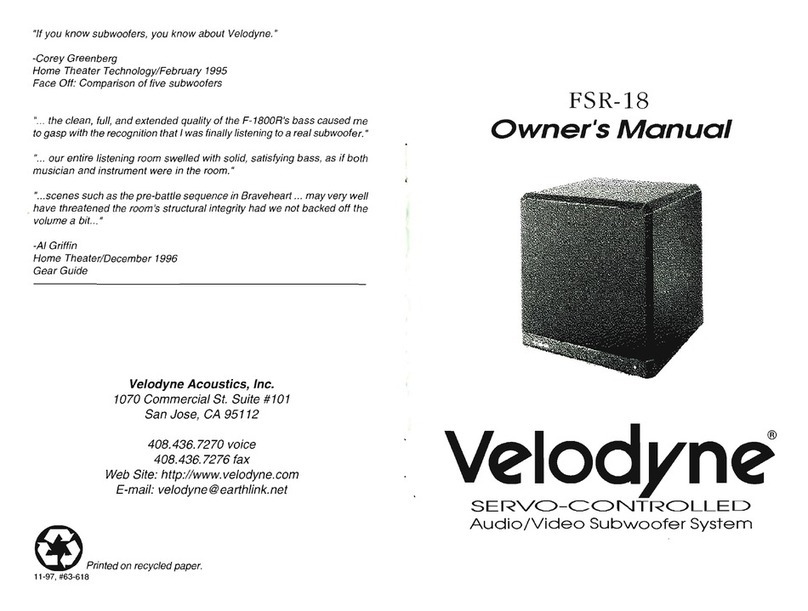 Velodyne FSR-18 User manual