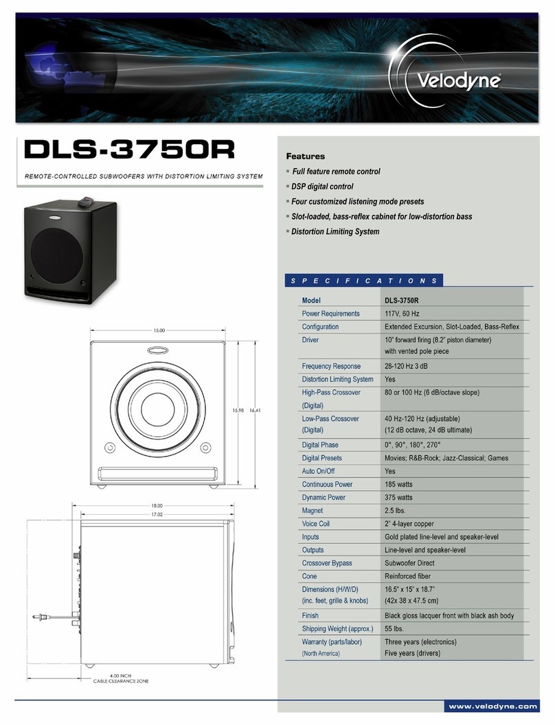 Velodyne DLS-3750R User manual