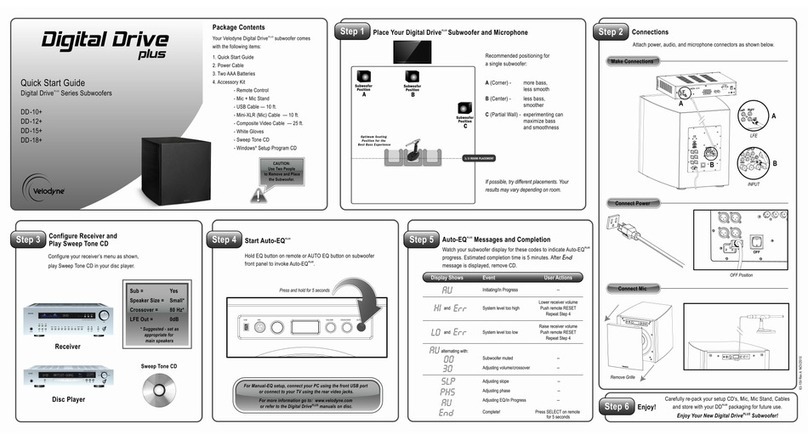 Velodyne DD-10+ User manual