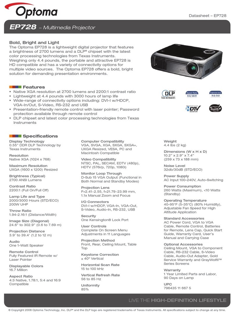 Optoma Optoma EP728 User manual Optoma Optoma EP728 User manual
