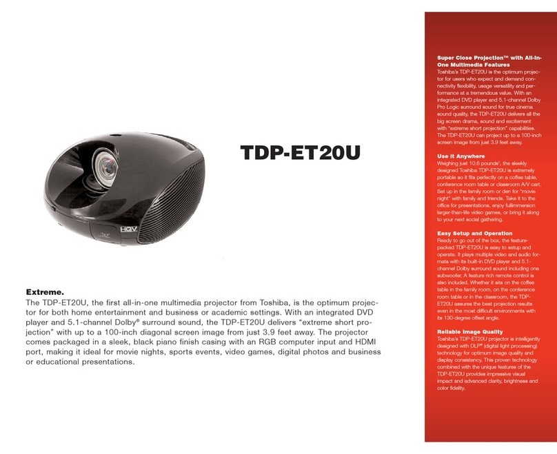 Toshiba TDP-ET20U Installation instructions