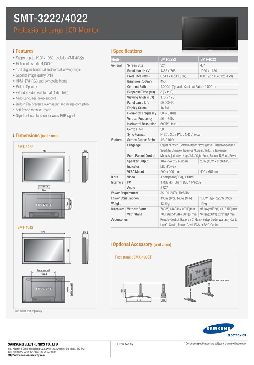 Samsung GVI Security SMT-4022 User manual Samsung GVI Security SMT-4022 User manual