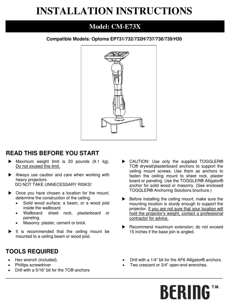 Bering Optoma DX606V installation instructions