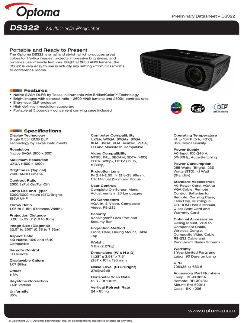 Optoma DS322 datasheet