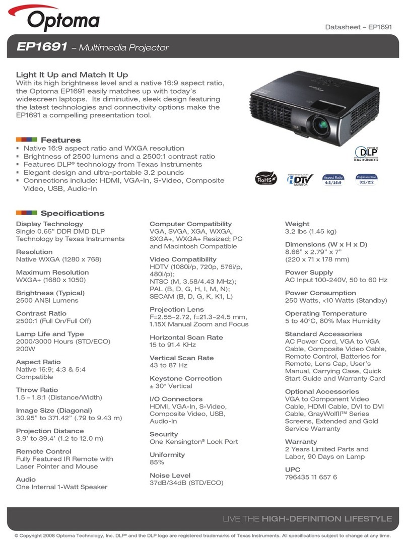 Optoma Optoma EP1691 datasheet