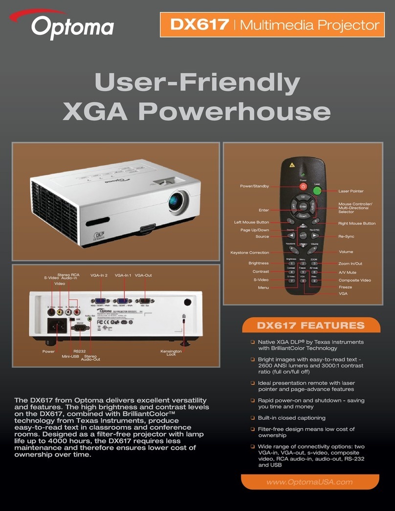 Optoma DX617 Specifications