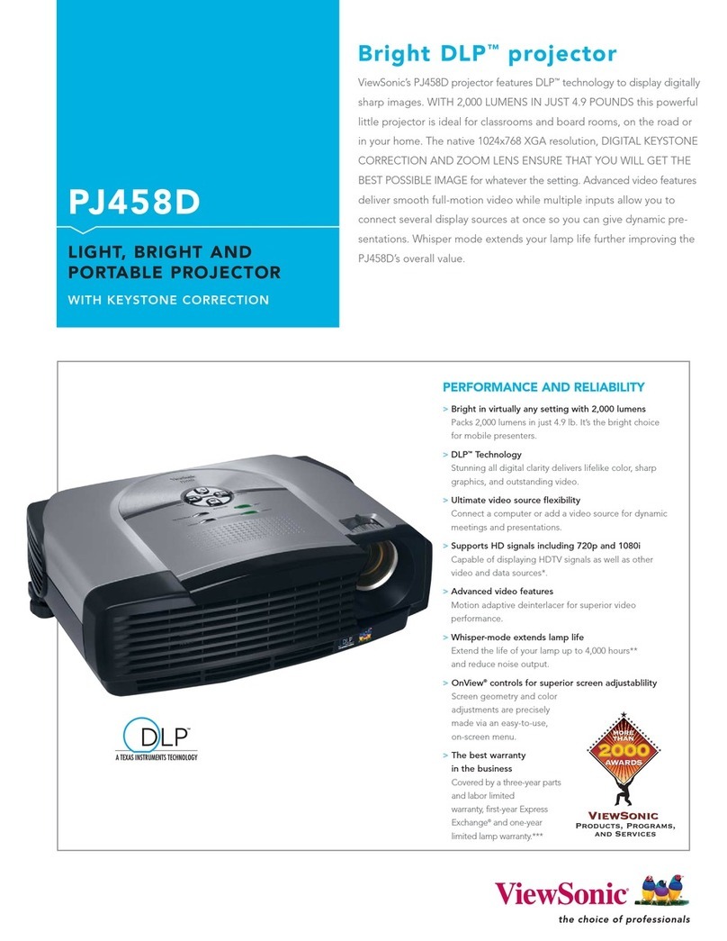 ViewSonic PJ458D - XGA DLP Projector Specification sheet