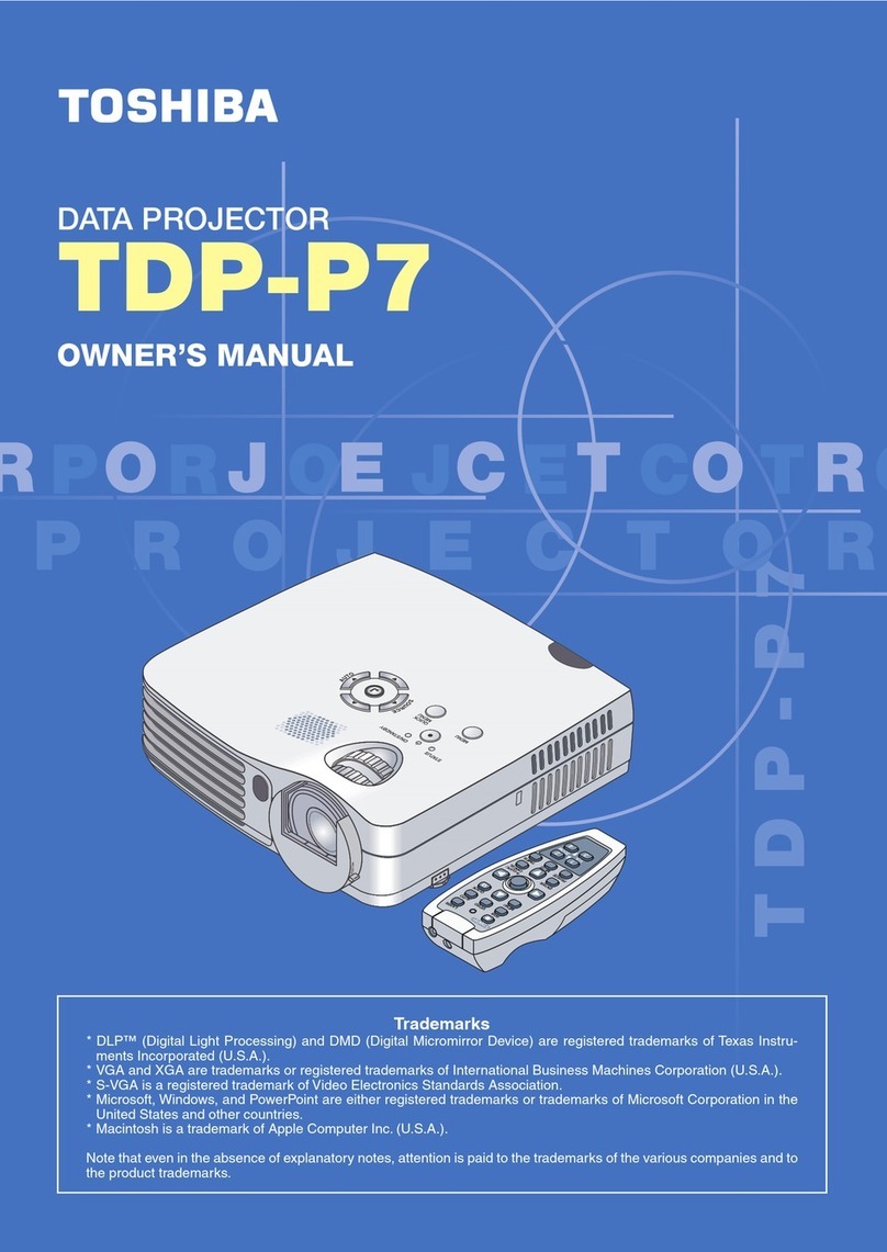Toshiba TDP-P7U owner's manual