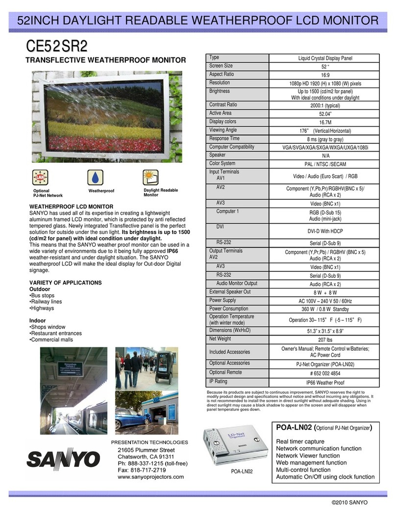Sanyo CE52SR2 - 16:9 User manual